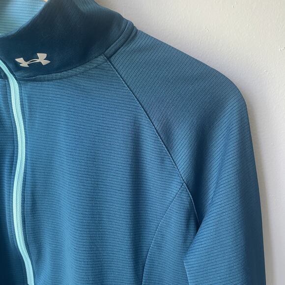 Under Armour Sweatshirt Womens Size L Blue Running Half Zip Dri-Fit Heatgear - Picture 11 of 11